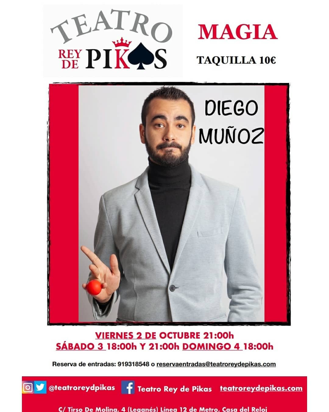 Diego Muñoz Magia para adultos en Teatro Rey de Pikas
