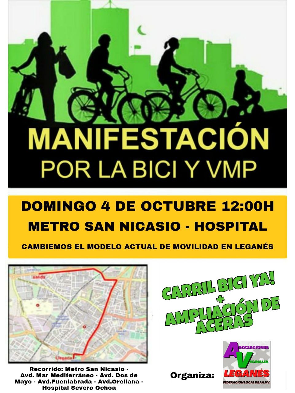 Manifestación por la bici y VMP