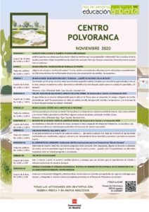 Programación en noviembre 2020 en el CEA Polvoranca y en Bosque Sur