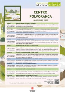 Programación en diciembre 2020 en el CEA Polvoranca y en Bosque Sur