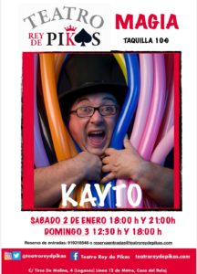 Kayto especialista en magia infantil en el Teatro Rey de Pikas