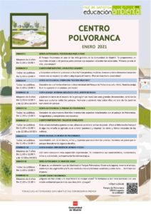 Programación en diciembre 2020 en el CEA Polvoranca y en Bosque Sur