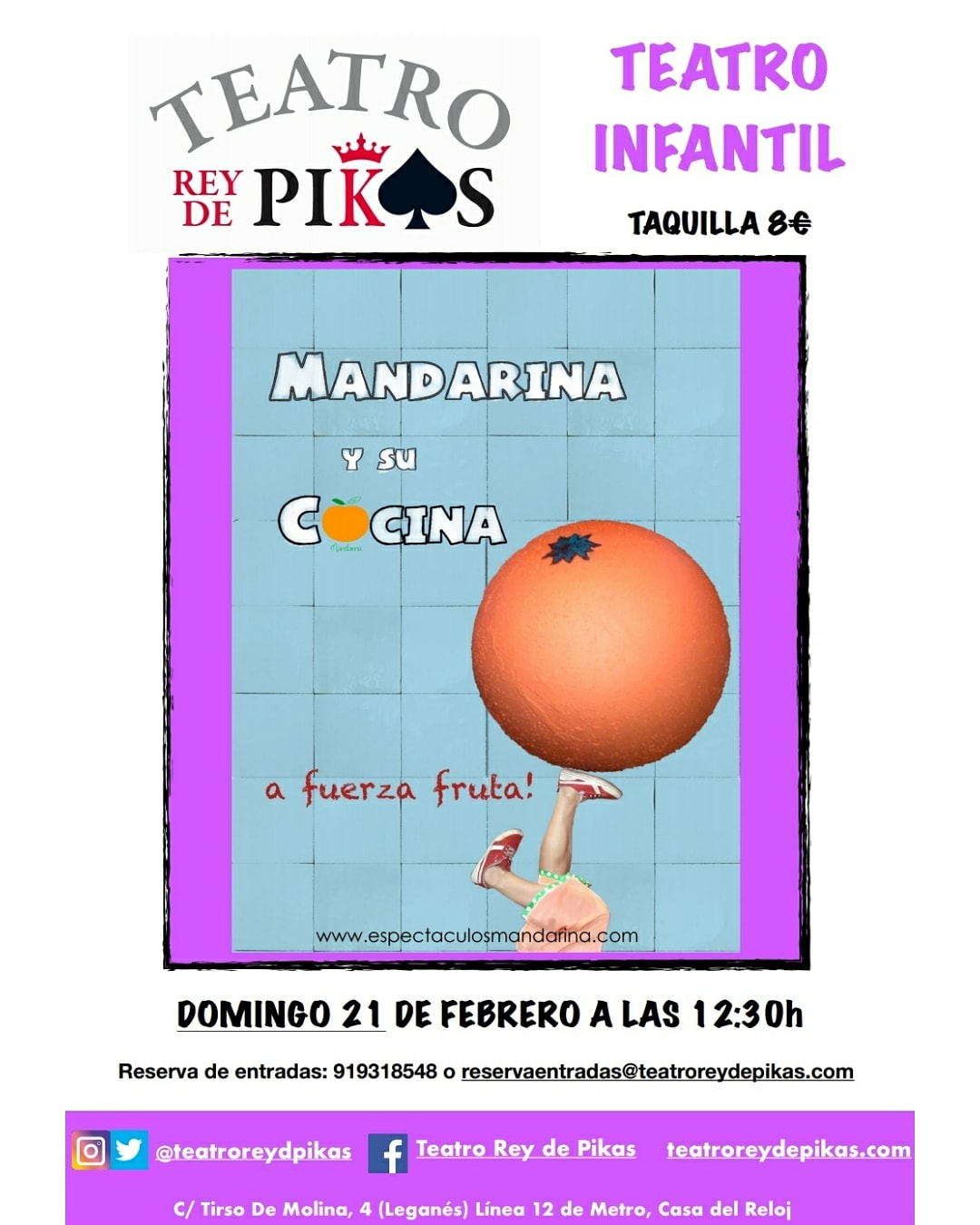 Espectáculo de teatro infantil «Mandarina y su cocina»