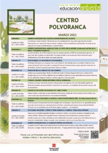 Programación en marzo 2021 en el CEA Polvoranca y Bosque Sur