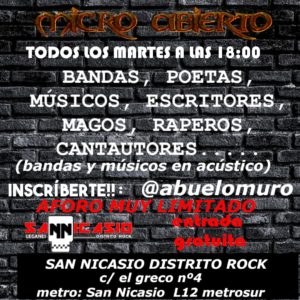 Micro abierto en San Nicasio Distrito Rock
