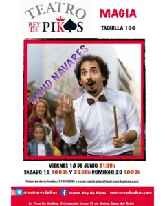 Espectáculo de magia y humor con David Navares en el Teatro Rey de Pikas