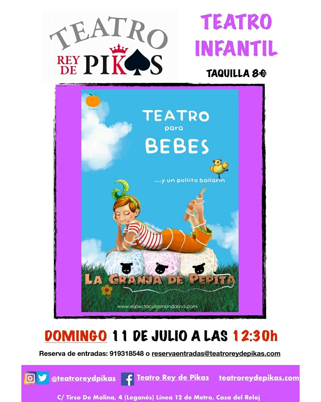 Teatro infantil LA GRANJA DE PEPITA en Teatro Rey de Pikas
