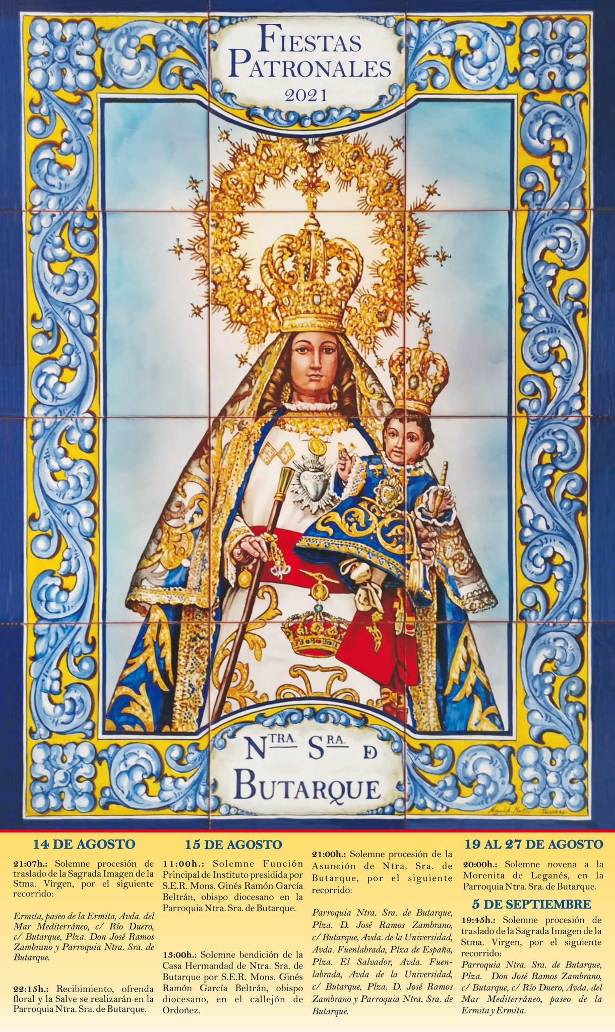 Cartel oficial de las Fiestas Patronales 21 en honor a la Virgen de Butarque