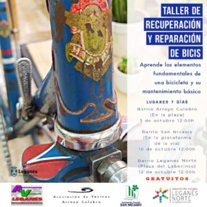 Talleres gratuitos de recuperación y reparación de bicis