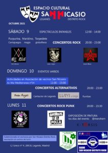 Programa actividades en las fiestas de San Nicasio del Espacio Cultural San Nicasio