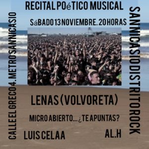 recital poético musical rock música poema poesía distrito san nicasio
