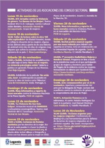 actividades consejo sectorial leganes 25 n dia internacional de la eliminacion de la violencia contra la mujer