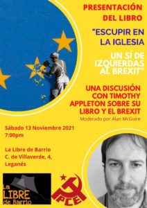 brexit izquierdas leganes la libre del barrio pce escupir en la iglesia presentación libro timothy appleton