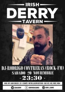 concierto musica dj rodrigo rock fm derry irish tavern