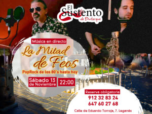 la mitad de feos concierto de música en directo poprock 80 actual moderna antigua