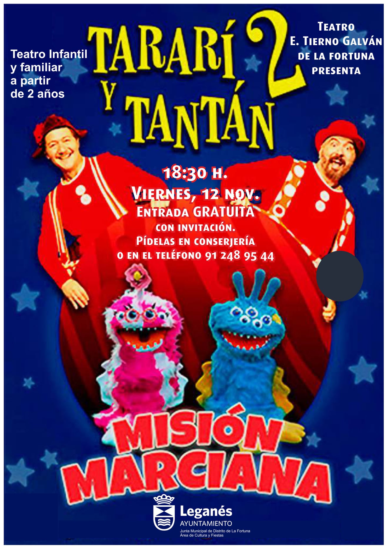 payasos teatro infantil familia gratis mision marciana risa comedia