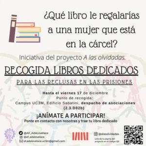 recogida de libros dedicados para las reclusas en las prisiones Proyecto A las olvidadas