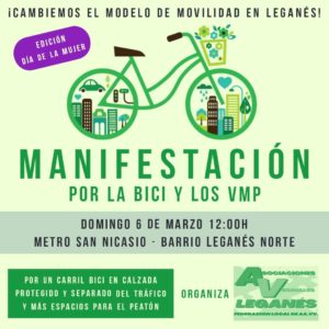 Manifestación por la bici y VMP bicicletada día de la mujer