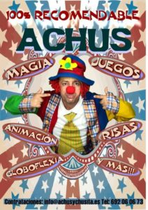 Espectáculo de Animación infantil con el payaso Achús teatro rey de pikas leganes