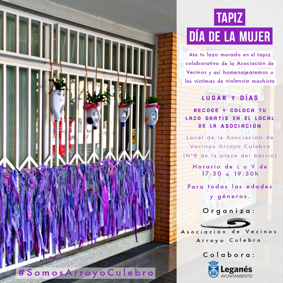 tapiz del Día de la Mujer de la Asociación de Vecinos Arroyo Culebro