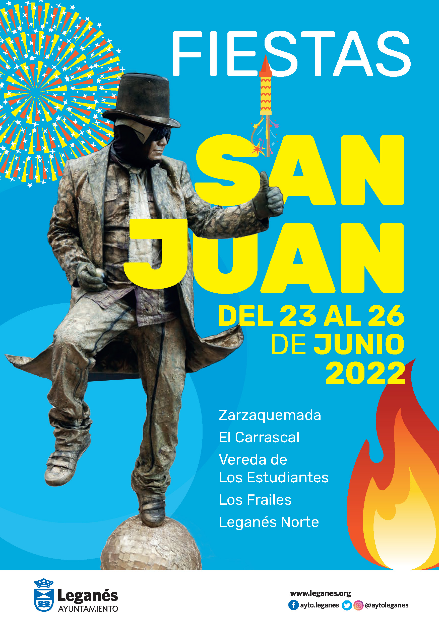 Programa FIESTAS DE SAN JUAN 2022 en Leganés OCIO EN LEGANÉS