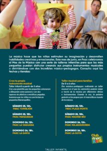 Taller infantil crea tu propio instrumento musical