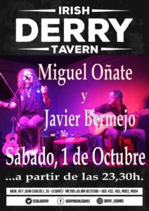 Concierto en el Derry con Miguel Oñate