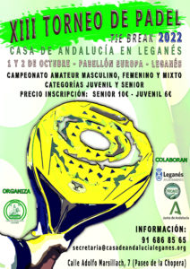 XIII TORNEO DE PÁDEL CASA DE ANDALUCIA 2022