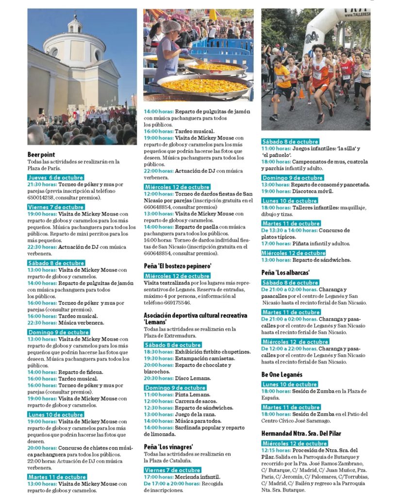 Fiestas de San Nicasio 2022. Programa de actividades completo