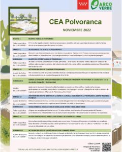 Programación de noviembre 2022 en el CEA Polvoranca