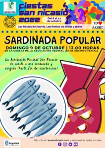 Sardinada popular en la caseta de la asociación vecinal