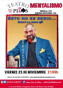 Mentalismo cómico «ESTO NO ES SERIO» con Christian Miró