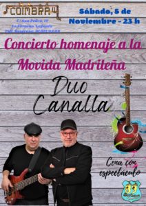 Concierto Homenaje a la "MOVIDA MADRILEÑA" con el DÚO CANALLA