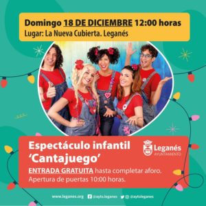 Espectáculo infantil Cantajuego. En La Nueva Cubierta