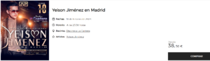 Comprar entradas Yeison Jiménez en Madrid