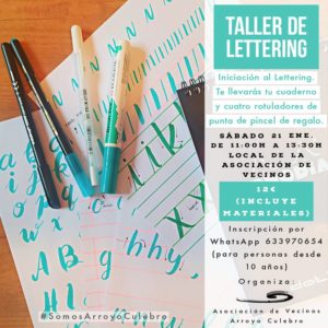 Taller de Lettering en Arroyo Culebro.