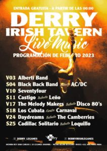 Programación Febrero en el Derry