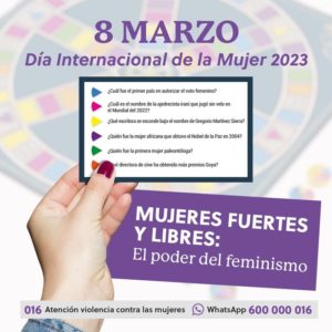 PROGRAMACIÓN COMPLETA DEL 8 DE MARZO, Día Internacional de la Mujer