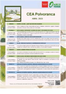 Programación de abril 2023 en el CEA Polvoranca