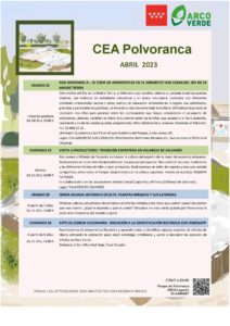 Programación de abril 2023 en el CEA Polvoranca