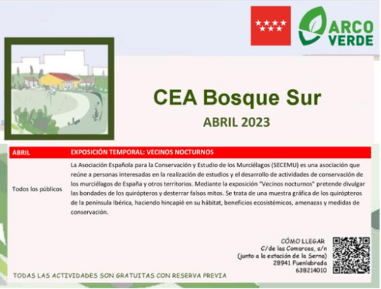 Exposición de murciélagos del CEA BosqueSur-OCIO EN LEGANÉS