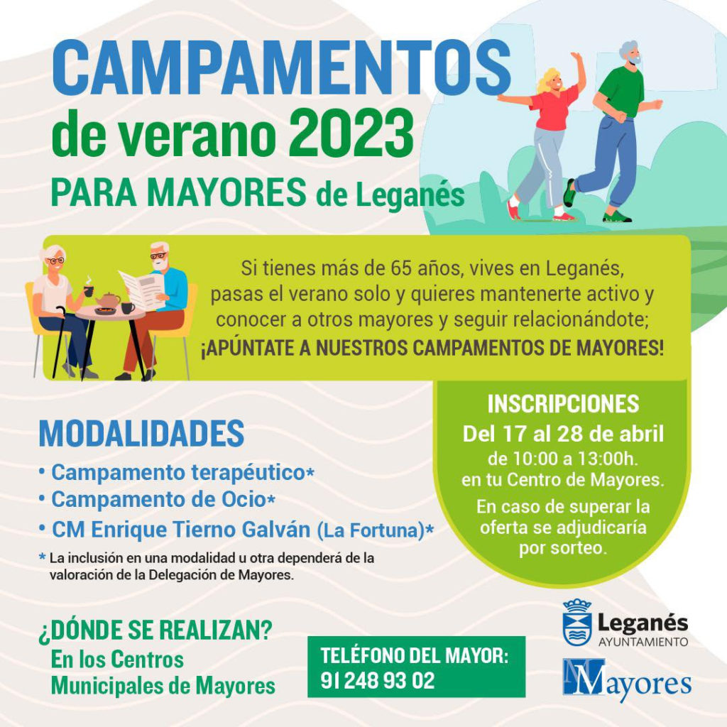 Campamentos de verano 2023 para mayores de Leganés.
