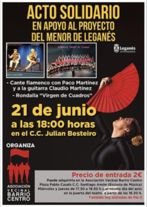 Acto Solidario en apoyo al proyecto de menor de Leganés.