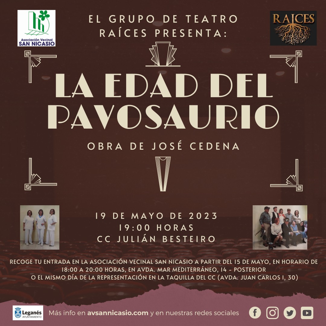 El grupo de Teatro Raíces Presenta “La Edad del Pavosaurio”