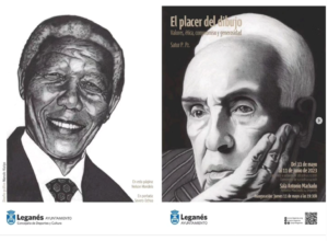 Exposición de retratos al carboncillo