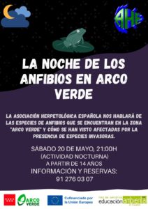 LA NOCHE DE LOS ANFIBIOS EN ARCO VERDE