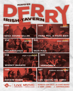 ¡¡Programación mayo 2023!! Derry Irish Tavern  