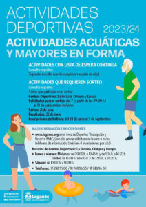 Actividades acuáticas y el programa 'Mayores en Forma' para el curso 20232024