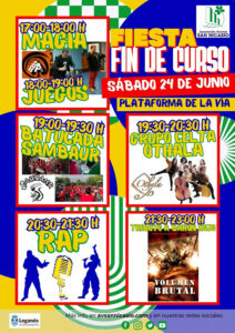 Fiesta de fin de curso en la plataforma de la vía