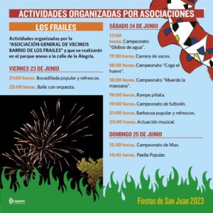 Programa Fiestas de San Juan 2023 en los Frailes